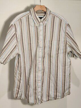 Y2K EDDIE BAUER Casual Button Down Shirt 100% Cotton Men's Size XLT